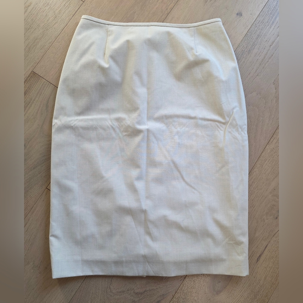 ANTONIO MELANI Cream Tailored Pencil Skirt